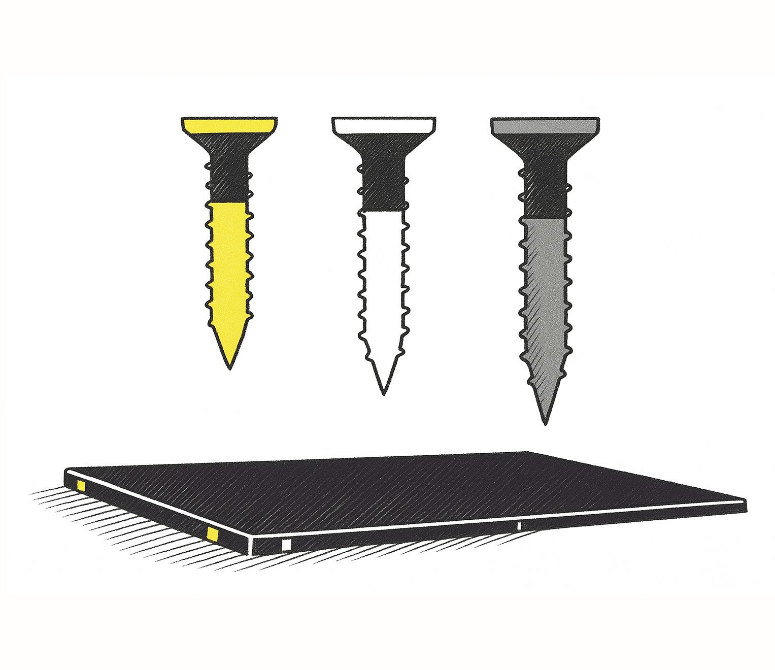 Illustration of Frame the facts tactic – colour-coded screws and holes